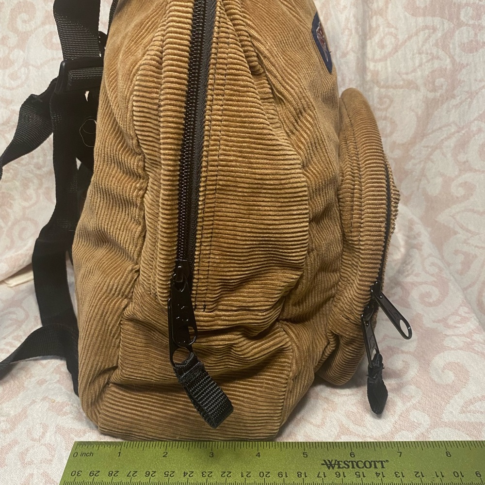 Vintage JanSport Half Pint Tan Corduroy Backpack - Picture 7 of 11